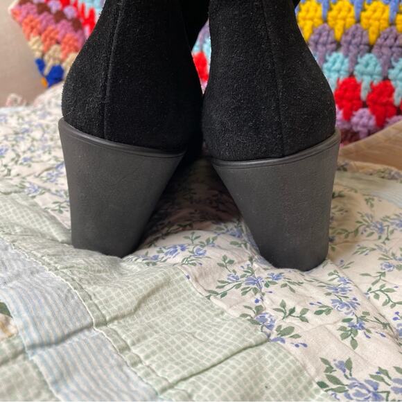 La Canadienne Suede Wedge Ankle Bootie Size 8.5 boot leather made in Canada - Picture 5 of 7